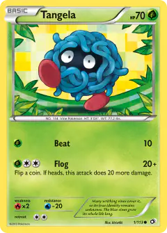 Tangela Common card from Legendary Treasures