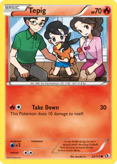 Tepig Common card from Legendary Treasures