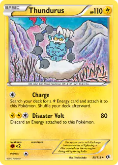 Thundurus Rare Holo card from Legendary Treasures