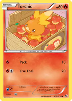 Torchic Common card from Legendary Treasures