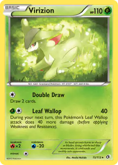 Virizion Rare Holo card from Legendary Treasures