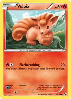 Vulpix Common card from Legendary Treasures