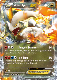White Kyurem-EX Rare Holo EX card from Legendary Treasures