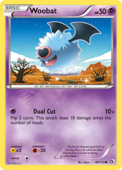 Woobat Common card from Legendary Treasures