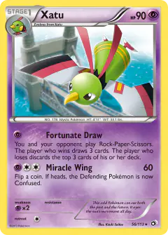 Xatu Rare card from Legendary Treasures
