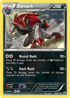 Zoroark Rare Holo card from Legendary Treasures