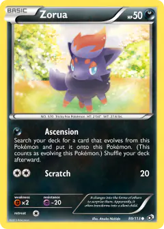 Zorua Common card from Legendary Treasures