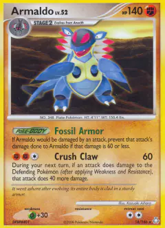 Armaldo Rare card from Legends Awakened