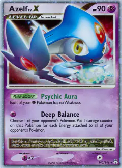 Azelf LV.X Rare Holo LV.X card from Legends Awakened