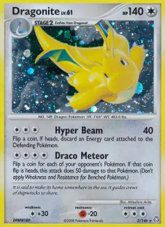 Dragonite Rare Holo card from Legends Awakened
