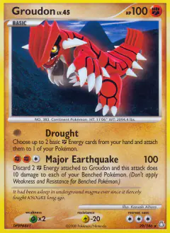Groudon Rare card from Legends Awakened