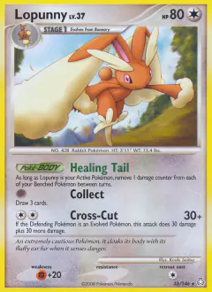 Lopunny Rare card from Legends Awakened