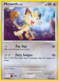 Meowth Common card from Legends Awakened