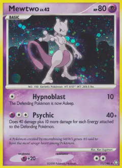 Mewtwo Rare Holo card from Legends Awakened