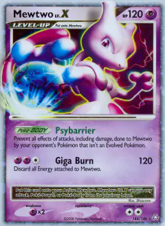 Mewtwo LV.X Rare Holo LV.X card from Legends Awakened