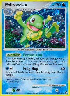 Politoed Rare Holo card from Legends Awakened