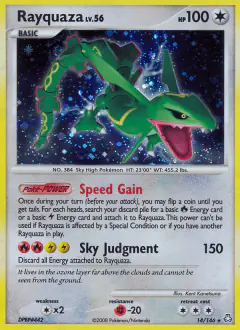 Rayquaza Rare Holo card from Legends Awakened