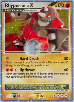 Rhyperior LV.X Rare Holo LV.X card from Legends Awakened
