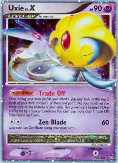 Uxie LV.X Rare Holo LV.X card from Legends Awakened