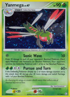 Yanmega Rare Holo card from Legends Awakened