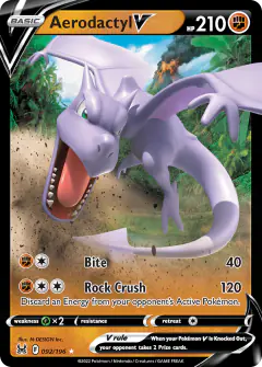 Aerodactyl V Rare Holo V card from Lost Origin