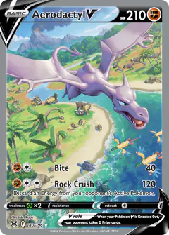 Aerodactyl V Rare Ultra card from Lost Origin