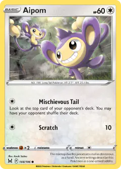 Aipom Common card from Lost Origin