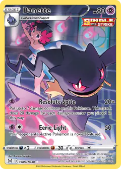 Banette Trainer Gallery Rare Holo card from Lost Origin