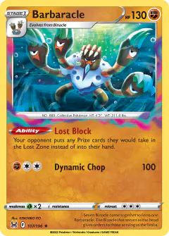 Barbaracle Rare Holo card from Lost Origin