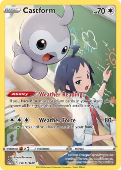 Castform Trainer Gallery Rare Holo card from Lost Origin