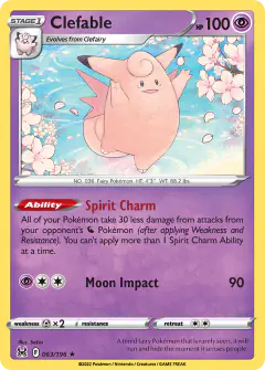 Clefable Rare card from Lost Origin
