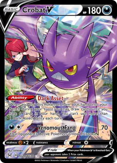 Crobat V Rare Holo V card from Lost Origin