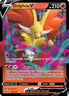 Delphox V Rare Holo V card from Lost Origin