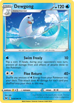 Dewgong Rare card from Lost Origin