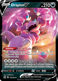 Drapion V Rare Holo V card from Lost Origin