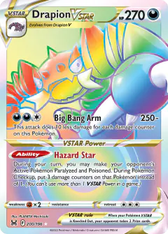 Drapion VSTAR Rare Rainbow card from Lost Origin