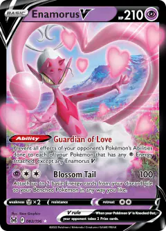 Enamorus V Rare Holo V card from Lost Origin