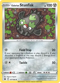 Galarian Stunfisk Uncommon card from Lost Origin