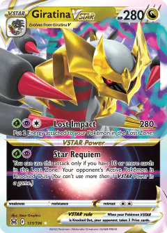 Giratina VSTAR Rare Holo VSTAR card from Lost Origin