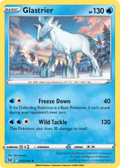 Glastrier Rare Holo card from Lost Origin