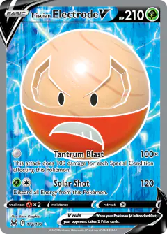 Hisuian Electrode V Rare Ultra card from Lost Origin