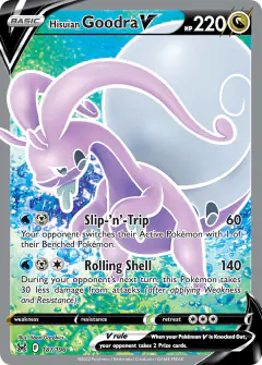 Hisuian Goodra V Rare Ultra card from Lost Origin