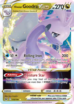 Hisuian Goodra VSTAR Rare Holo VSTAR card from Lost Origin