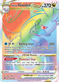 Hisuian Goodra VSTAR Rare Rainbow card from Lost Origin