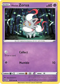 Hisuian Zorua Common card from Lost Origin