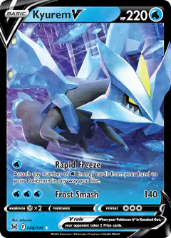 Kyurem V Rare Holo V card from Lost Origin