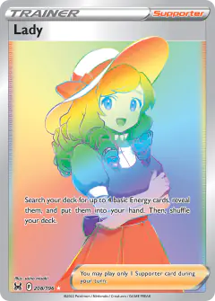 Lady Rare Rainbow card from Lost Origin