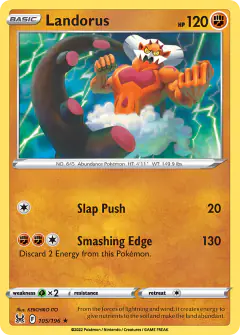 Landorus Rare card from Lost Origin