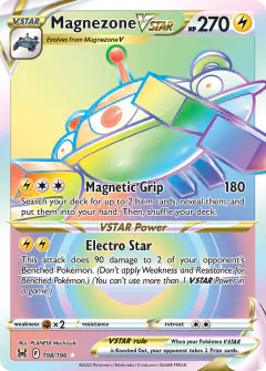 Magnezone VSTAR Rare Rainbow card from Lost Origin