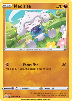 Meditite Common card from Lost Origin